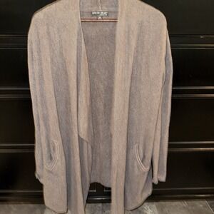 Barefoot Dreams CozyChic Lite‎ Small Medium S/M Brown Cardigan Sweater Pockets